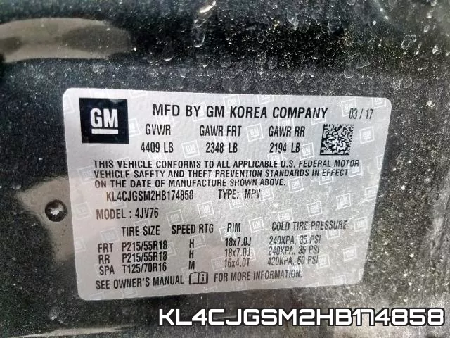 KL4CJGSM2HB174858 фото 2