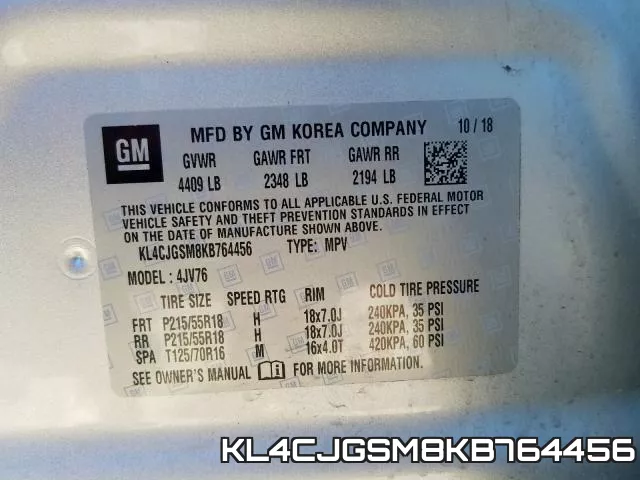 KL4CJGSM8KB764456 фото 2
