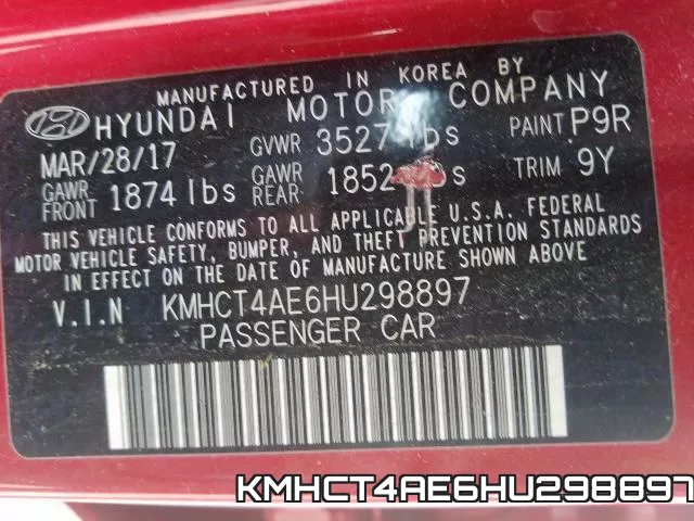 KMHCT4AE6HU298897 фото 2