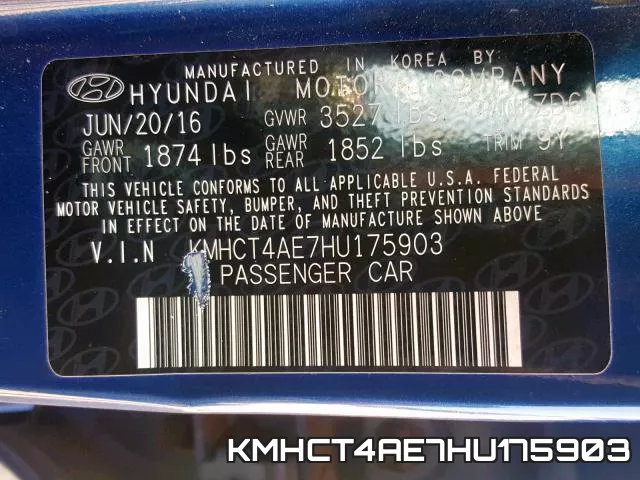 KMHCT4AE7HU175903 фото 2