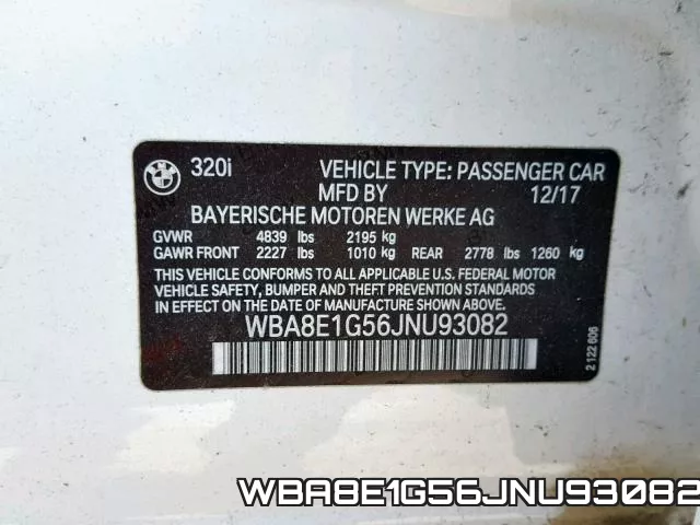 WBA8E1G56JNU93082 фото 2