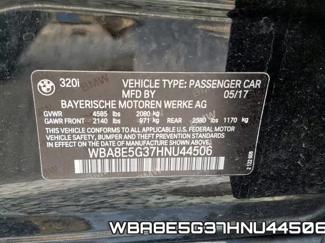 WBA8E5G37HNU44506 фото 2