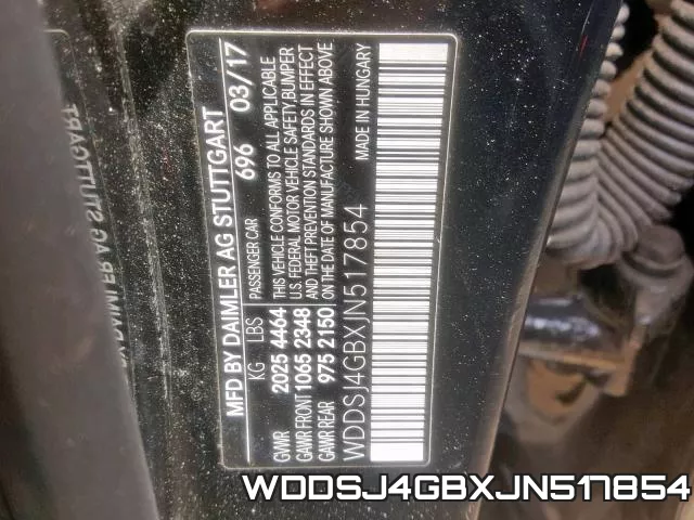 WDDSJ4GBXJN517854 фото 2