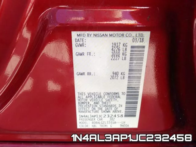 1N4AL3AP1JC232458 фото 2