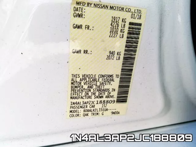 1N4AL3AP2JC188809 фото 2