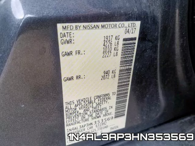 1N4AL3AP3HN353569 фото 2