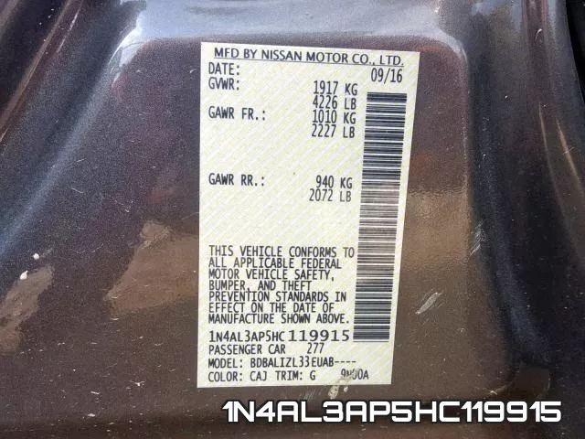 1N4AL3AP5HC119915 фото 2