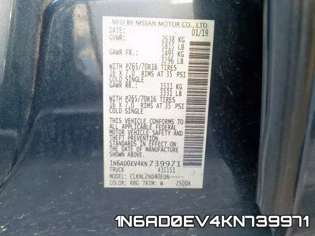 1N6AD0EV4KN739971 фото 2