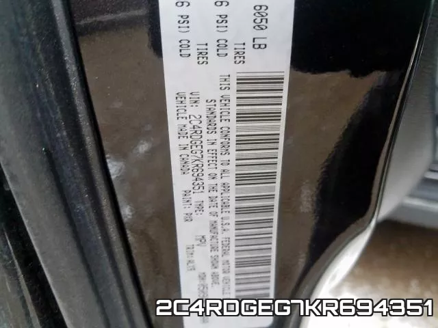 2C4RDGEG7KR694351 фото 2
