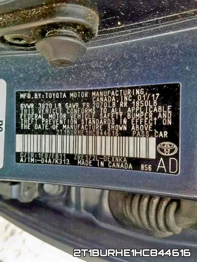 2T1BURHE1HC844616 фото 2