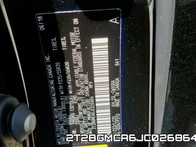 2T2BGMCA6JC026864 фото 2