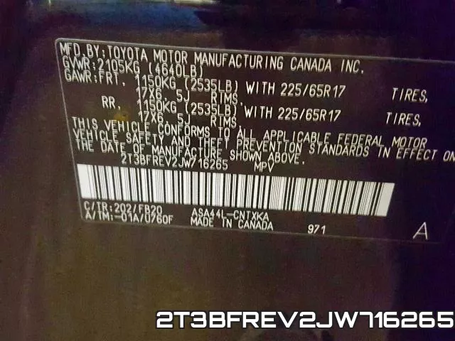 2T3BFREV2JW716265 фото 2