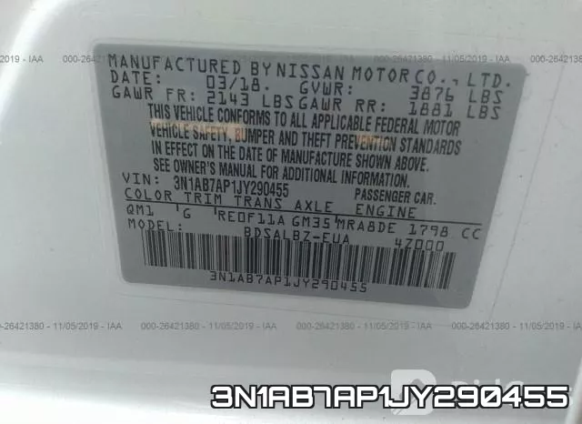 3N1AB7AP1JY290455 фото 6