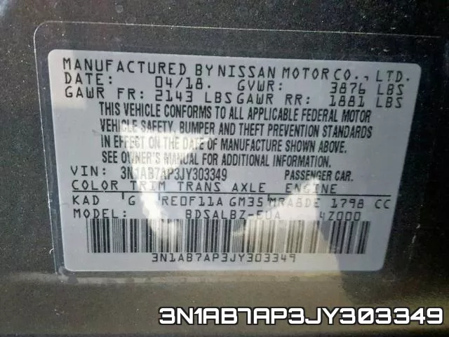 3N1AB7AP3JY303349 фото 2