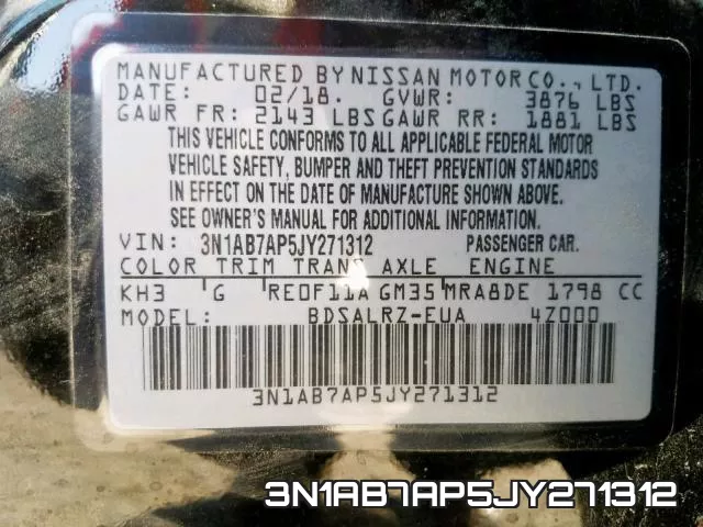 3N1AB7AP5JY271312 фото 2