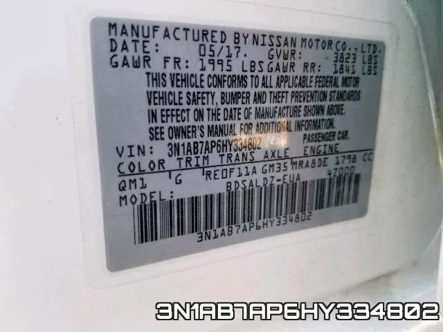 3N1AB7AP6HY334802 фото 2