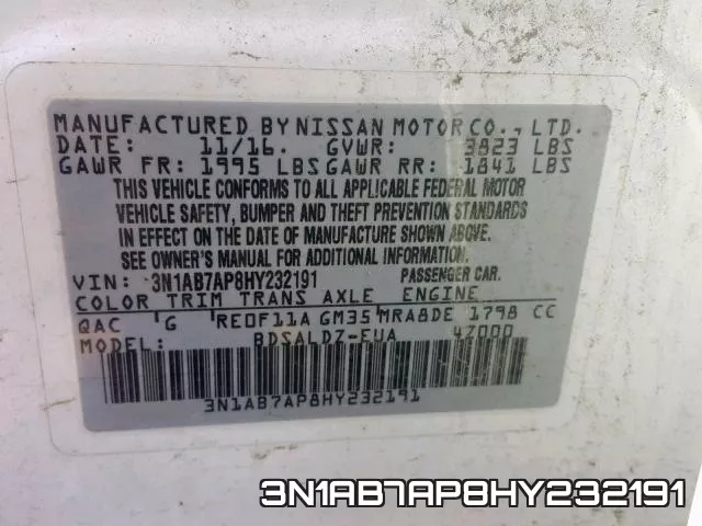 3N1AB7AP8HY232191 фото 2