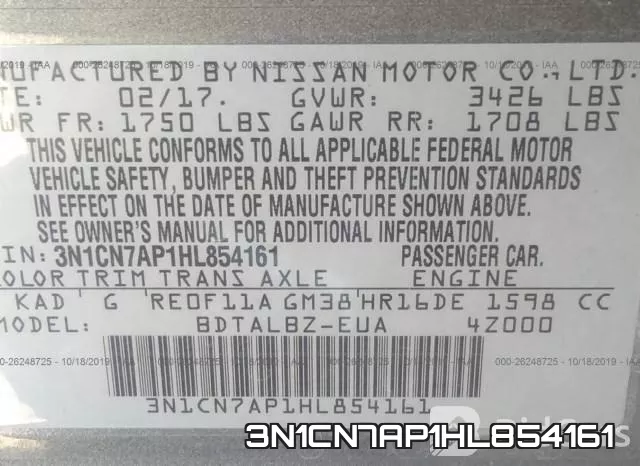 3N1CN7AP1HL854161 фото 10