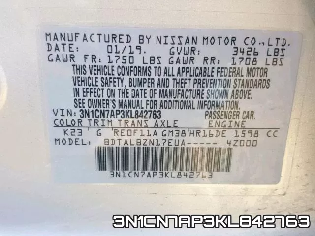 3N1CN7AP3KL842763 фото 2