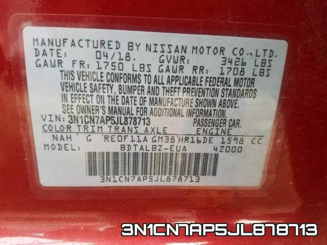 3N1CN7AP5JL878713 фото 2