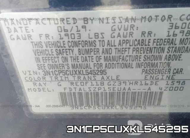 3N1CP5CUXKL545295 фото 10