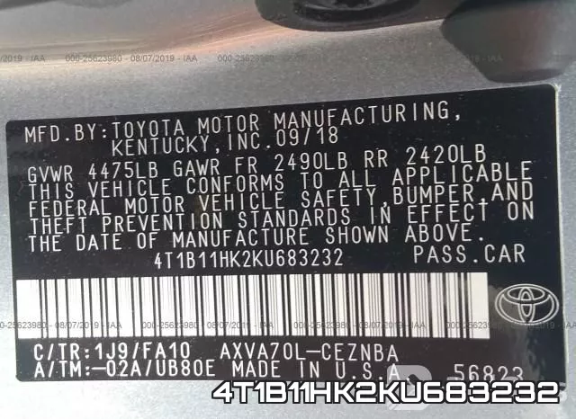 4T1B11HK2KU683232 фото 7