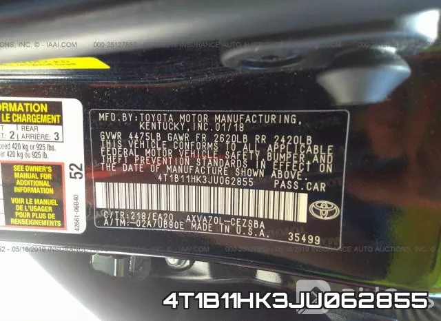 4T1B11HK3JU062855 фото 9