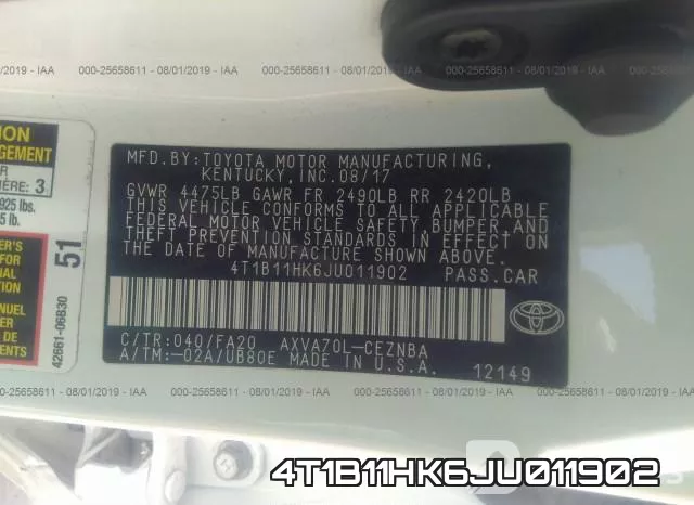 4T1B11HK6JU011902 фото 9
