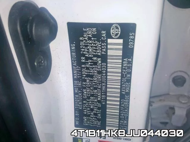 4T1B11HK8JU044030 фото 2
