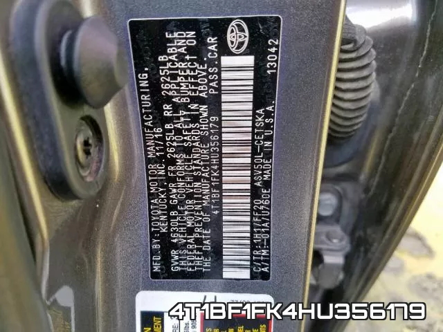 4T1BF1FK4HU356179 фото 2
