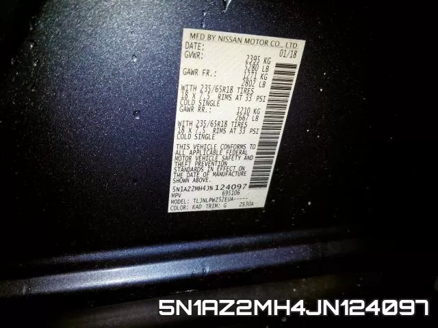 5N1AZ2MH4JN124097 фото 2