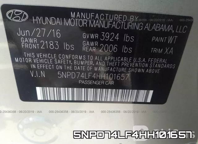 5NPD74LF4HH101657 фото 9