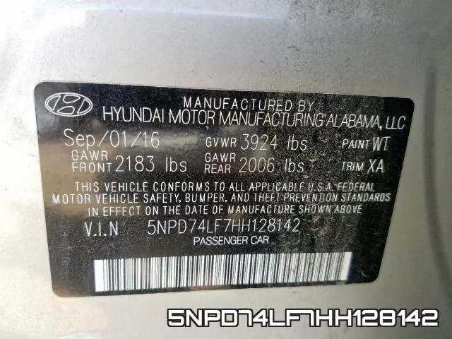 5NPD74LF7HH128142 фото 2