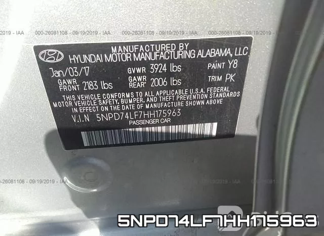 5NPD74LF7HH175963 фото 8