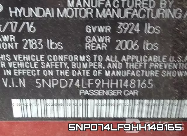 5NPD74LF9HH148165 фото 8