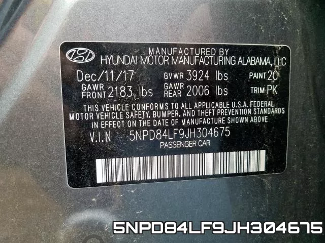 5NPD84LF9JH304675 фото 2