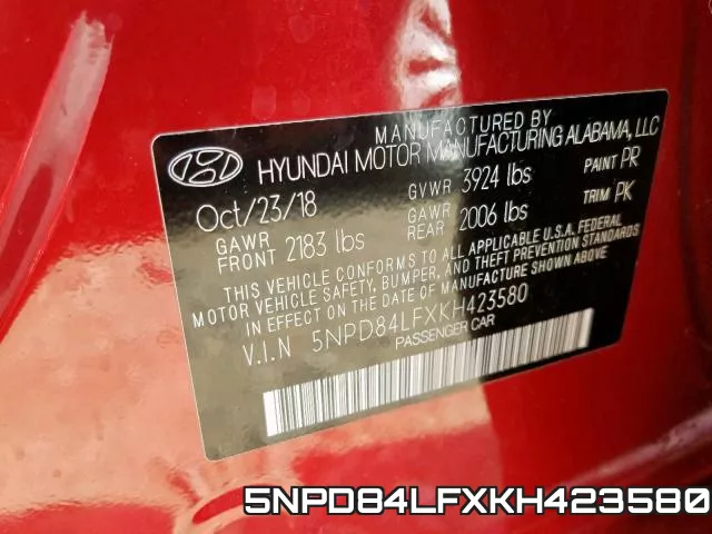 5NPD84LFXKH423580 фото 2