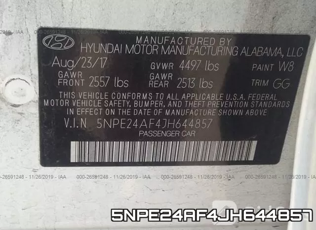 5NPE24AF4JH644857 фото 8