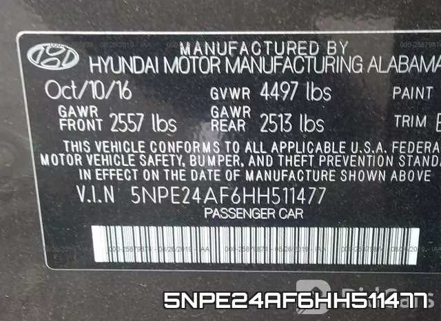 5NPE24AF6HH511477 фото 10