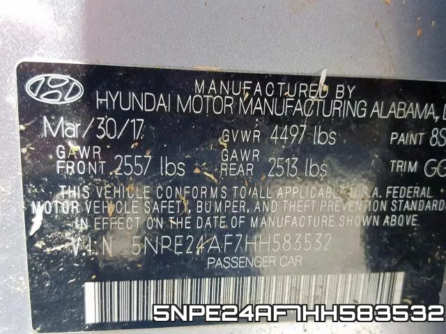 5NPE24AF7HH583532 фото 2