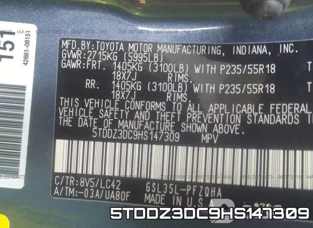 5TDDZ3DC9HS147309 фото 9