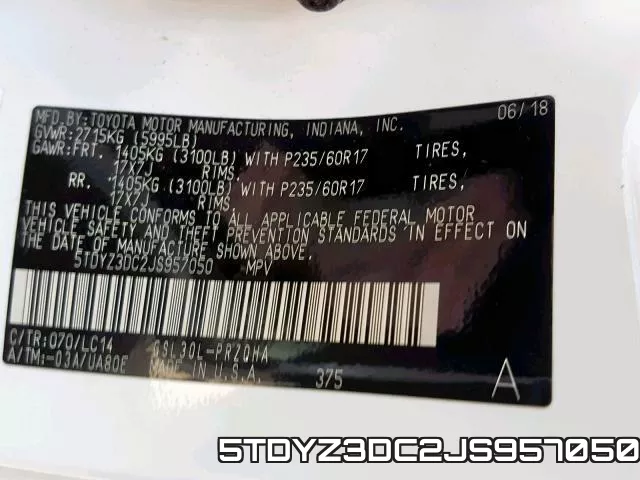 5TDYZ3DC2JS957050 фото 2