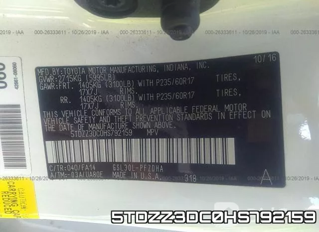 5TDZZ3DC0HS792159 фото 10