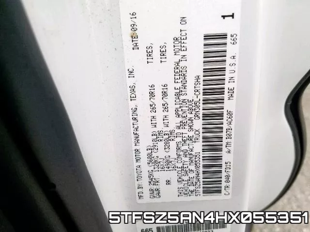 5TFSZ5AN4HX055351 фото 2