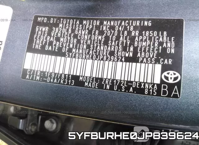 5YFBURHE0JP839624 фото 8