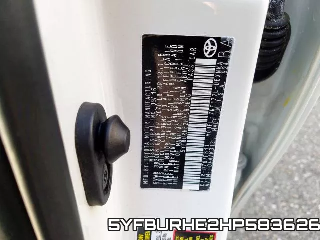 5YFBURHE2HP583626 фото 2