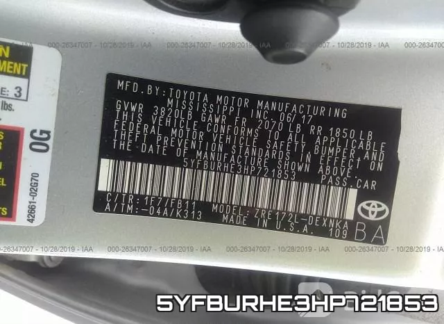 5YFBURHE3HP721853 фото 10