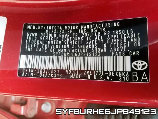 5YFBURHE6JP849123 фото 2