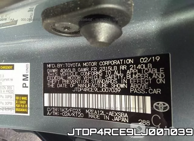 JTDP4RCE9LJ007039 фото 9