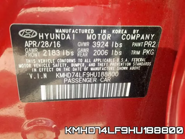 KMHD74LF9HU188800 фото 2